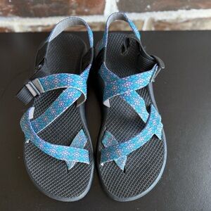 Chaco  Z/ Cloud 2 Trace Eclipse Blue Toe Loop Hiking Sandals Size 8